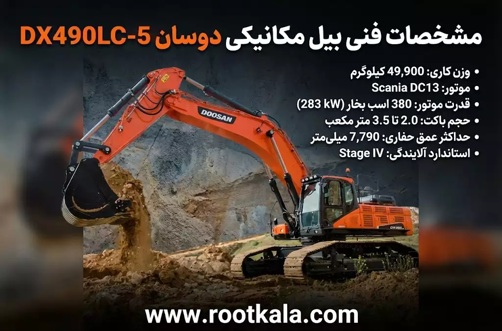 بیل مکانیکی دوسان DX490LC-5